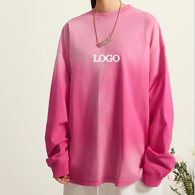 comprar Camiseta de manga larga negra de algodón de tamaño grande con ajuste personalizado camiseta de talla superior camiseta de estilo Y2k hombres mujeres online manufacture
