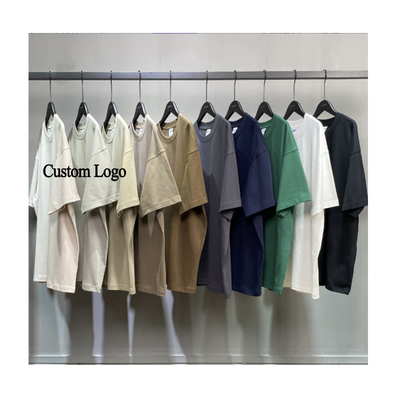 comprar 270G de algodón pesado en blanco de color vintage con costilla de cuello de O-T-Shirt para hombres Diseño de logotipo personalizado online manufacture