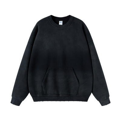 comprar 360 gramos Tintado con aerosol Tintado con aerosol hombre negro Camiseta lavada con cuello de tripulación Mangales regulares online manufacture