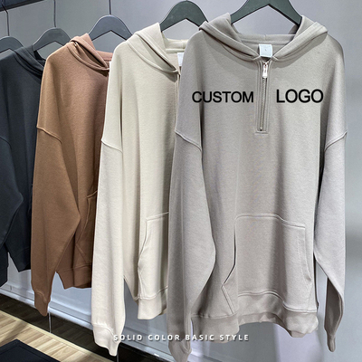comprar 300g-700g de algodón Unisex Mujeres ropa de calle de gran tamaño Puff Impresión Media cremallera hasta sudaderas 3xl 4xl 5xl online manufacture