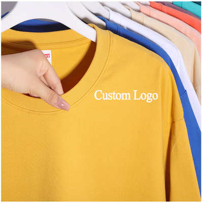 comprar camisetas blancas de manga larga regulares de 280 gramos 100% de algodón hombre camiseta de algodón grueso de gran tamaño online manufacture