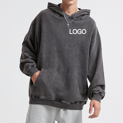 comprar Camiseta con capucha de época desvanecida, lavadora ácida, 420gsm, peso pesado, 100 algodón en blanco, de gran tamaño. online manufacture