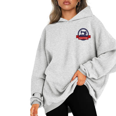 comprar Blanco negro de otoño sudadera con capucha de gran tamaño para mujer sudadera con capucha de lana sudadera deportiva de manga larga online manufacture