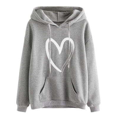 comprar ropa con capucha con bordado personalizado Tendencia de la moda de otoño Impresión de corazón casual de mujer con manga larga. online manufacture