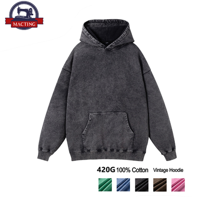 comprar Camiseta con capucha de lavado con ácido de hombre con manga regular Camiseta con capucha de algodón de tejido de punto online manufacture