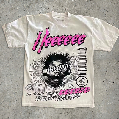 comprar Impresión de logotipo personalizado camisetas de algodón 220gm camisetas de peso pesado de gran tamaño pantalla impresa camisetas de cuello de la tripulación hombres online manufacture