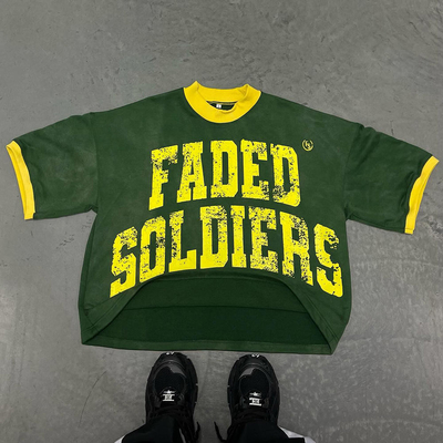 comprar Impresión de logotipo personalizado francés Terry Peso pesado camiseta cortada masculina retro Camiseta de fútbol online manufacture