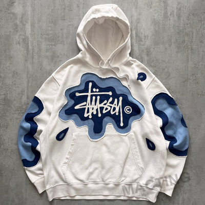 comprar Camisetas unisex personalizadas Pullover 100% de algodón de gran tamaño Bolso de caja recortado Parche de trabajo Parches con capucha online manufacture