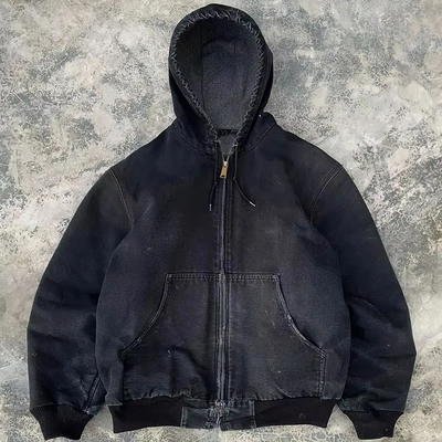 comprar Lavado con ácido a medida suéter de gran tamaño con tirón con cuerdas de algodón chaquetas con capucha online manufacture