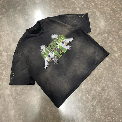 comprar Custom 100% de algodón Boxy Fit Vintage T-Shirt lavado con ácido T-Shirt desvanecido por el sol T-Shirt gráfico hombres OEM / ODM Soporte Servicio OEM / ODM online manufacture