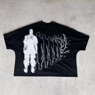 comprar Camisetas de peso pesado de tamaño grande cortadas en forma de caja para hombres online manufacture