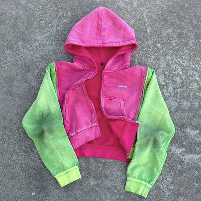 comprar Hoodie de lavado de ácido personalizado para hombres con diseño desvanecido y detalles de piedra. online manufacture