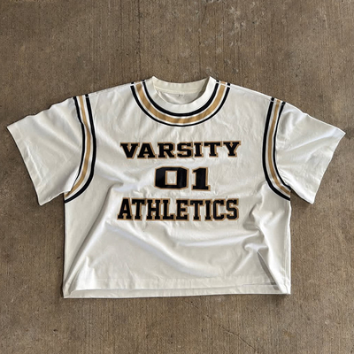 comprar 2025 Nueva camiseta de peso pesado personalizada Impresión en pantalla Camiseta cortada de caja Hombres camisetas gráficas vintage de gran tamaño online manufacture