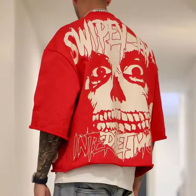 comprar Impresión gráfica a medida Vintage lavado Peso pesado 100% de algodón francés Terry camiseta cortada de tamaño grande para hombres online manufacture