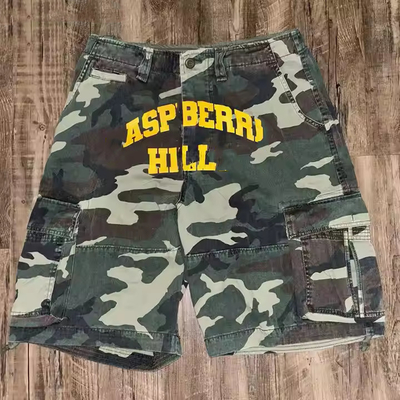 comprar Diseño personalizado Nuevo Verano Vintage Multi-Pockets Saco Doble cintura Acid Wash Streetwear Shorts Camo Cargo para hombres online manufacture