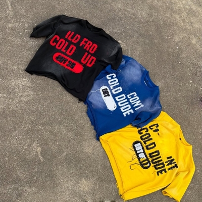 comprar Fabricante de camisetas personalizadas con lavado ácido, desteñido por el sol, bordado desgastado, 100% algodón, camiseta corta vintage y holgada para hombre online manufacture