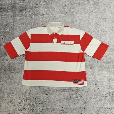 comprar Camiseta Retro de Rugby con Solapa de Fútbol, Oversize, Boxy, Corta, Fabricante de Camisetas con Botones, 100% Algodón, Camisas Polo a Rayas online manufacture
