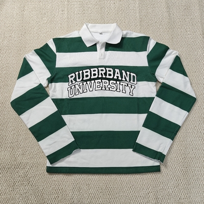 comprar Camiseta de hombre a medida Collar de algodón pesado Patch de impresión bordado de manga larga Camisa de rugby camiseta de polo para hombres online manufacture