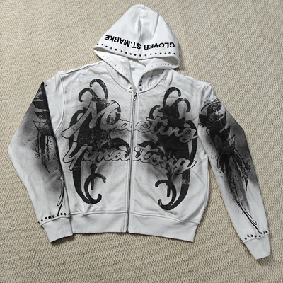comprar Sudadera con capucha vintage de 500 Gsm con bordado 3D personalizado, estampado DTG con lavado sucio, corte holgado, pedrería, rizo francés de algodón y cremallera online manufacture