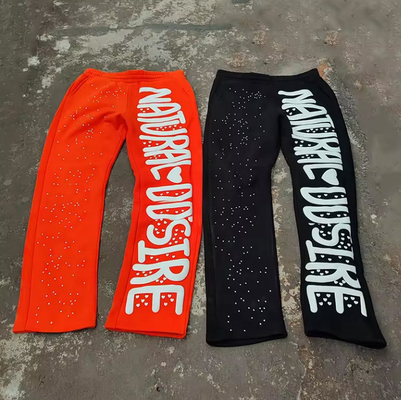 Pantalones de sudor de impresión de estreno a medida Corredores Vintage Acid Wash Pantalones de sudor abultados hombres