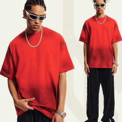 Hombres Blanco Mock Neck Camisetas 230 gramos Peso de la tela Seco Rápido Refrigeración ropa de calle