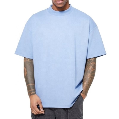 camisetas blancas de peso pesado al por mayor Jersey Tejido de gran tamaño más grande Caída de hombro camiseta de 300 Gsm Blanco Plain Tee