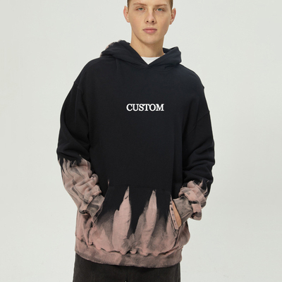 4x 4x 1x 3x sudadera con capucha ropa callejera vintage lavado de gran tamaño francés con capucha corbata colorante