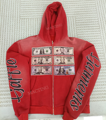 Vintage Acid Wash Hoodie para el otoño con ropa callejera en 500 Gsm French Terry