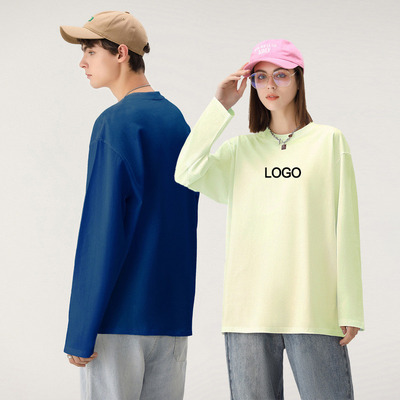 250gm camiseta grande con manga completa hombre algodón térmico manga larga unisex en blanco