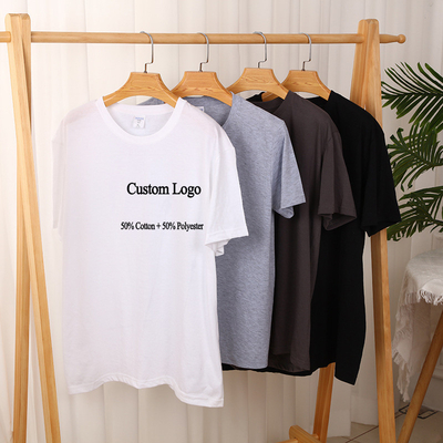 Camiseta en blanco XS-3XL gráfico plano 100% Poliéster Blanco Sublimación Unisex Deporte Color sólido