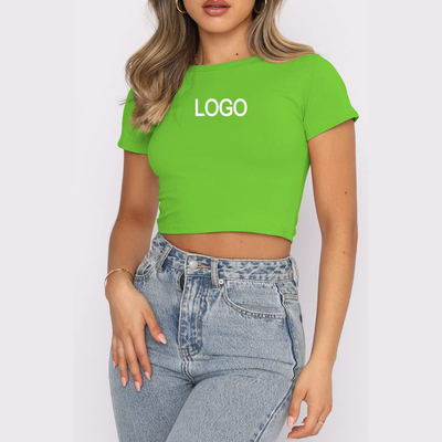 Y2K Manga corta Cuello de poliéster T-shirt para mujeres personalizado