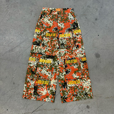 Camiseta de piernas anchas con bolsas sueltas de madera real Camo pantalones de sudor de algodón bolsillos múltiples pantalones de carga