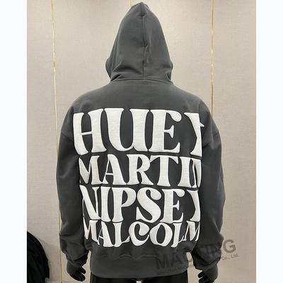 Vestidos callejeros Impresión 3D personalizada de algodón 500gm Peso pesado de algodón camisetas blancas para hombres Impresión de algodón con capucha
