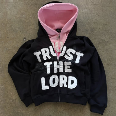 Vestidos callejeros personalizados con cremallera de gran tamaño con cremallera de caja pesado 100% algodón Terry lavado con ácido bordado con cremallera con capucha