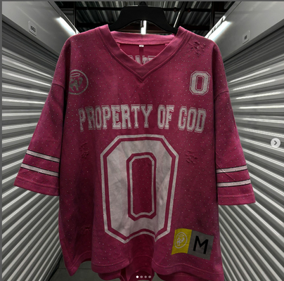 Vestidos de calle personalizados América V Cuello Boxy Fit Camiseta angustiada Vintage Rinestón de gran tamaño Camiseta deportiva de fútbol Jersey