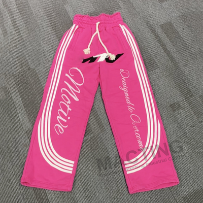 Pantalones de chándal holgados de hombre de calle, 100% algodón, French Terry, desteñidos al sol, con lavado ácido, raya lateral, holgados y acampanados